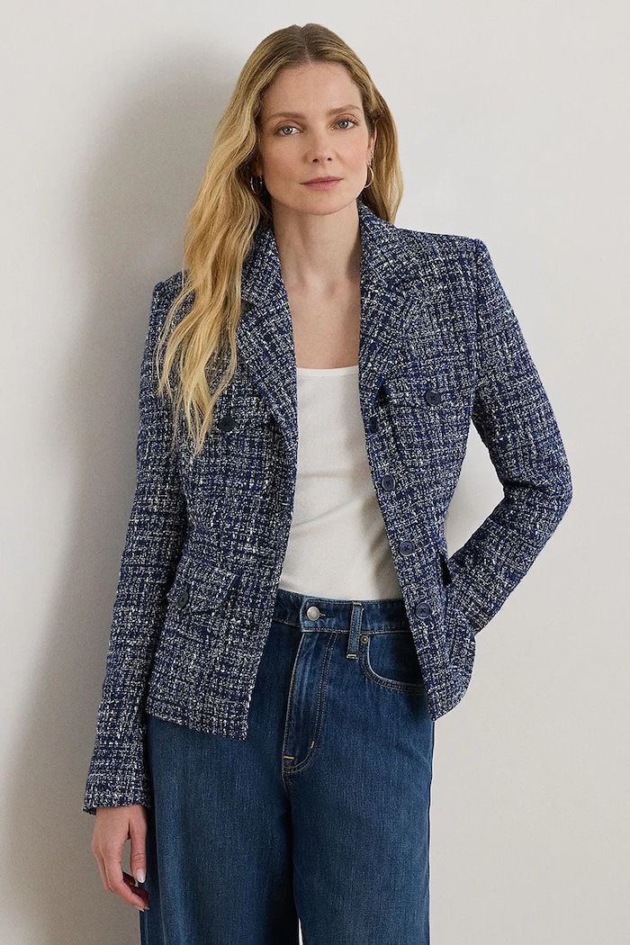 Lauren Ralph Lauren jachetă pentru femei, cu bumbac albastru 200P09009