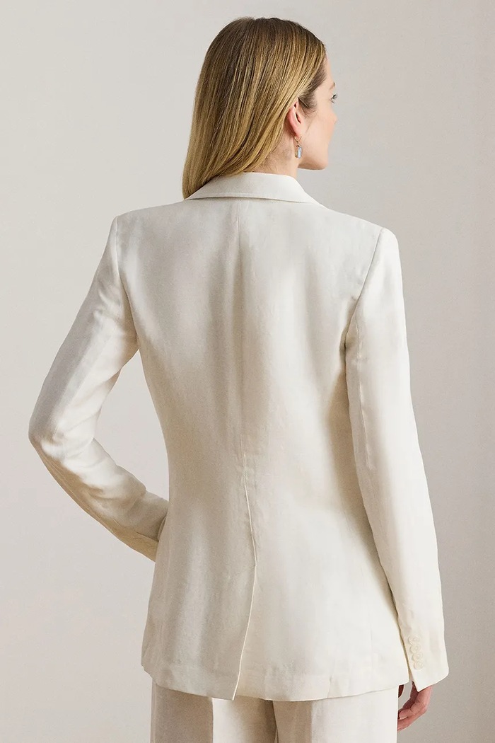 Lauren Ralph Lauren egysoros női lenvászonnal 200P13643 fehér SS26