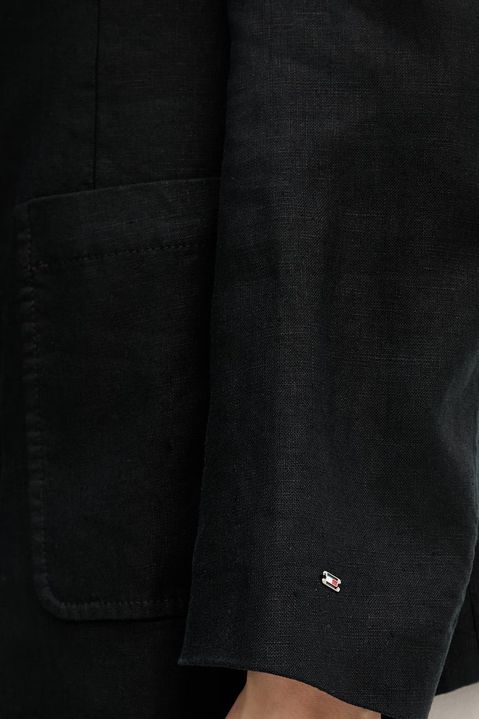 Tommy Hilfiger sako dámske s ľanom WW0WW49598 čierna