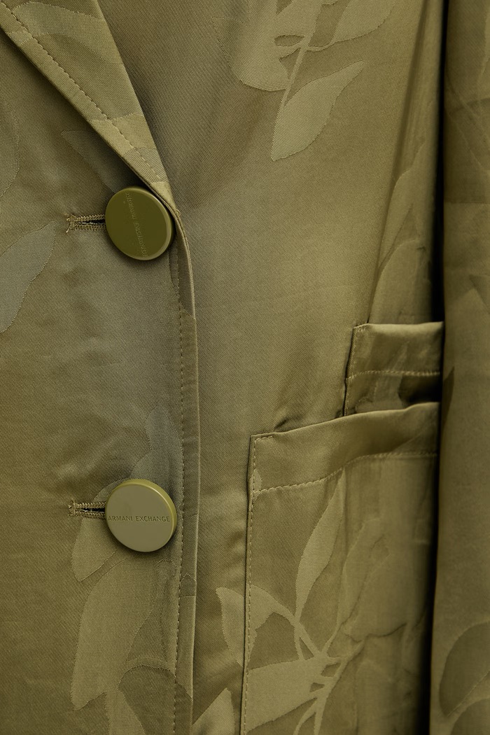 Armani Exchange marynarka dwurzędowa damska z wiskozy XW002010.AF21551 zielony