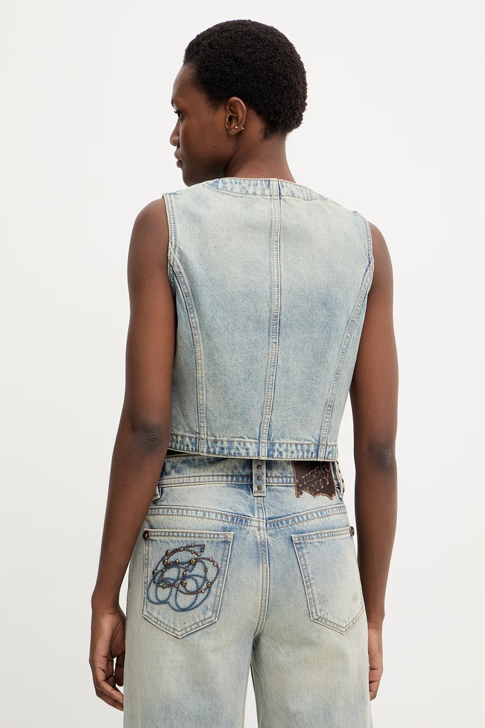 Îmbrăcăminte Miss Sixty vestă jeans 6M1WJ46000 albastru