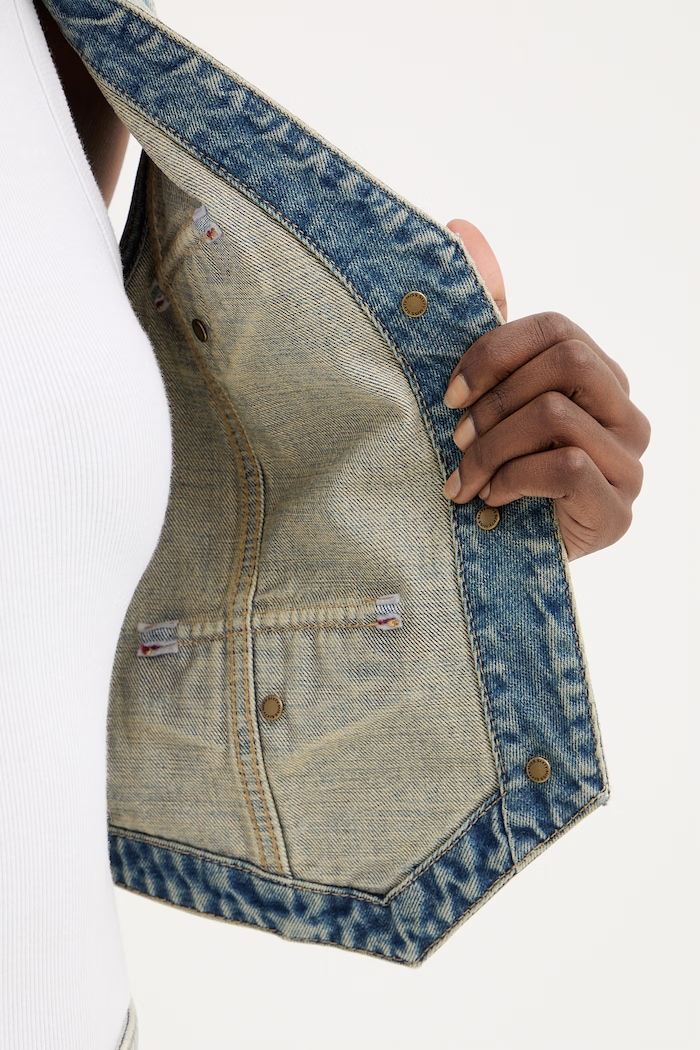 Miss Sixty vestă jeans 6M1WJ46000 albastru