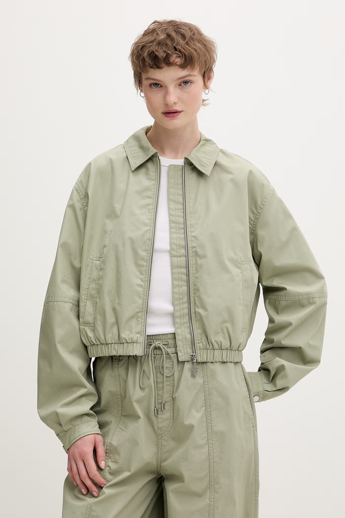 HUGO Blue geacă bomber pentru femei, din bumbac verde 50560135