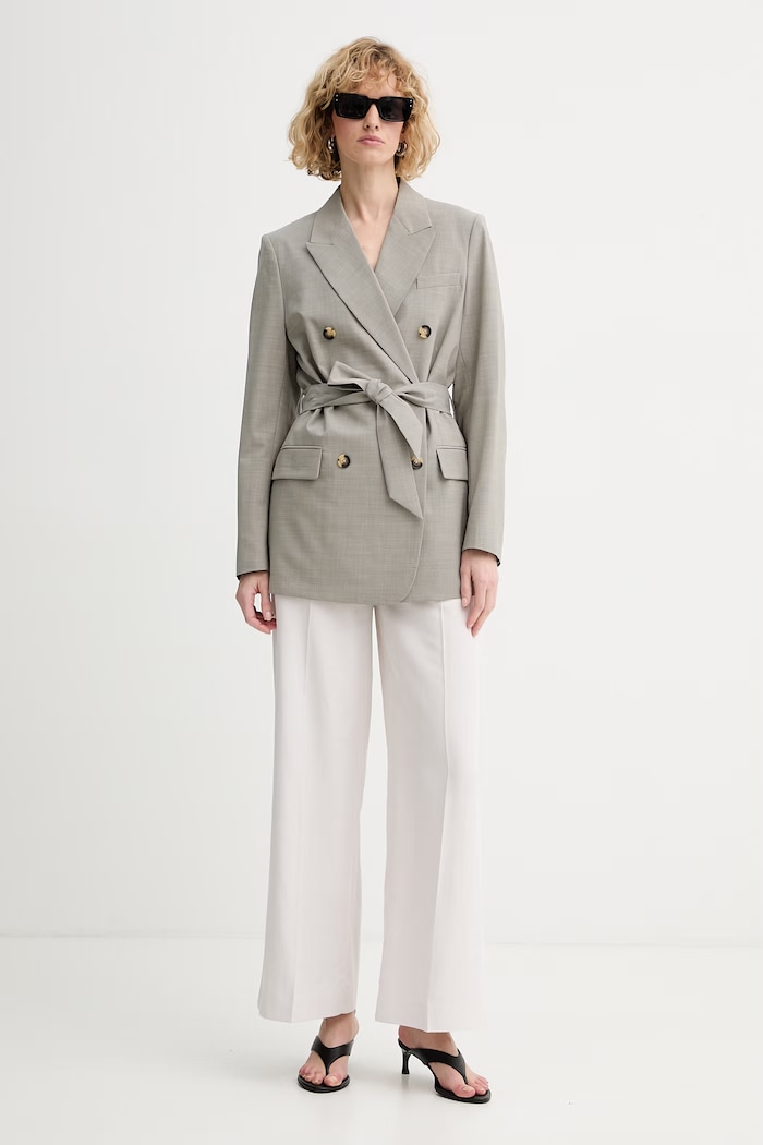 rag & bone marynarka dwurzędowa damska z wełną Virginia RA4V25H4MTA szary SS26
