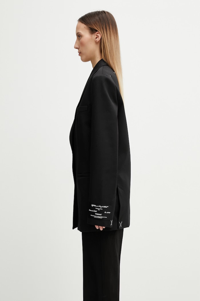 Off-White Tomboy Label single-breasted jacket wool Women's 2EF099C99FAB002 black SS26