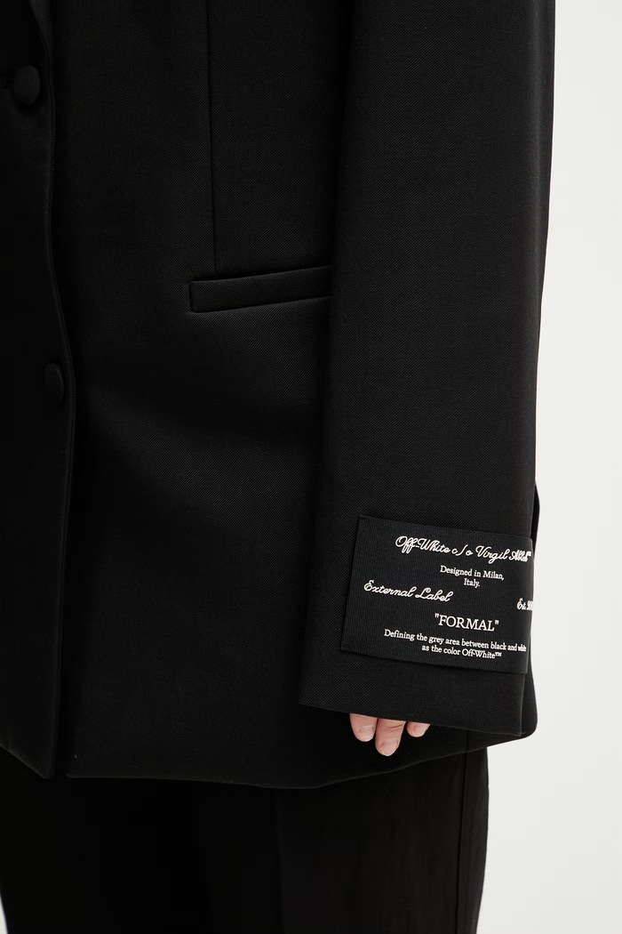 Off-White Tomboy Label single-breasted jacket wool Women's black 2EF099C99FAB002
