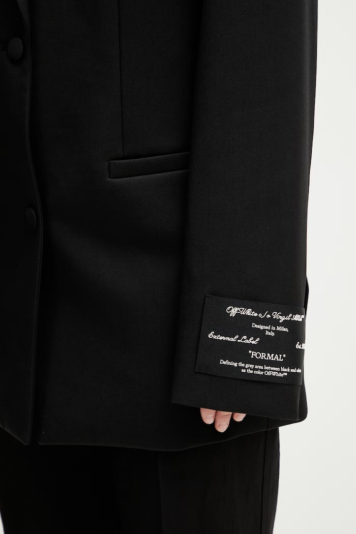 Off-White Tomboy Label single-breasted jacket wool Women's black 2EF099C99FAB002