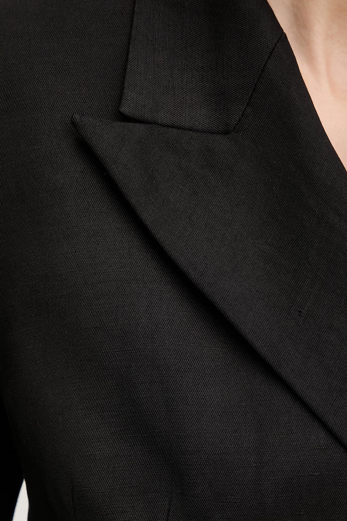 Dámske sako s ľanom Karl Lagerfeld Studio B2W14041 čierna