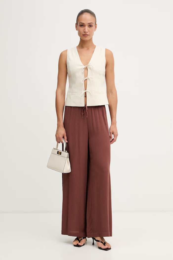 Sisley női lenvászon mellény 2G8XLJ015 bézs SS26