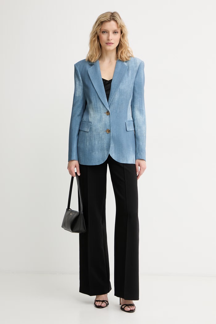 Marciano by Guess marynarka jednorzędowa damska z wiskozy JEN G6GN16.W1917 niebieski SS26