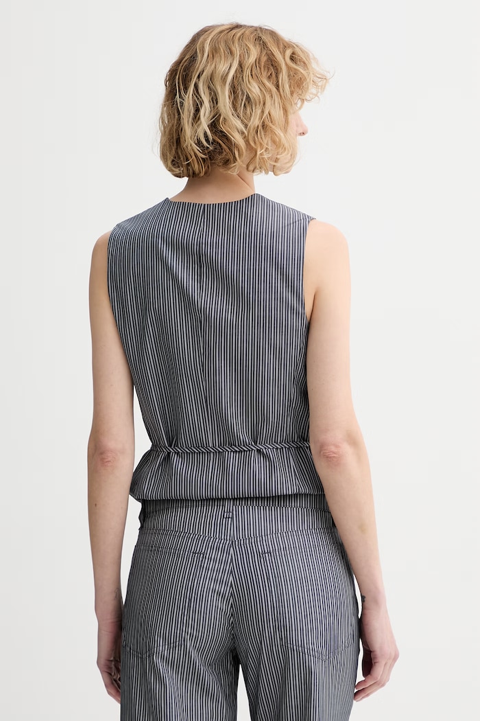 Odzież rag & bone kamizelka jednorzędowa damska bawełniana Paulette RA6O26S4MCO szary