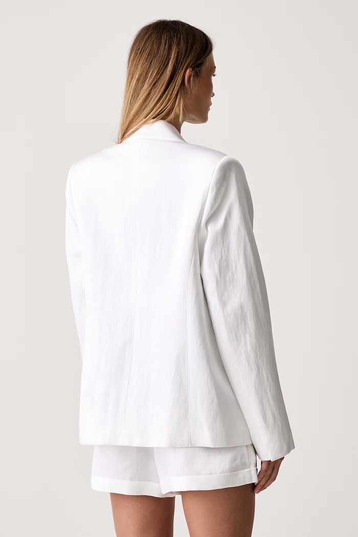 Odzież Le Privé marynarka damska z wiskozą FRANCOISE BLAZER BLANC LP00768 biały