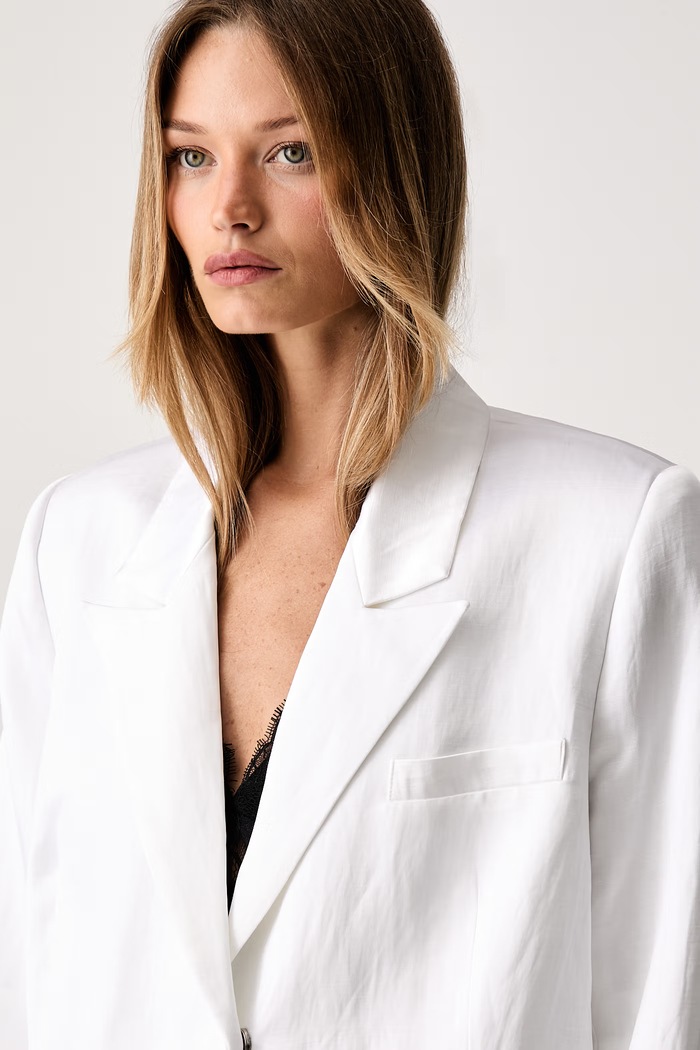 Le Privé marynarka damska z wiskozą FRANCOISE BLAZER BLANC biały LP00768