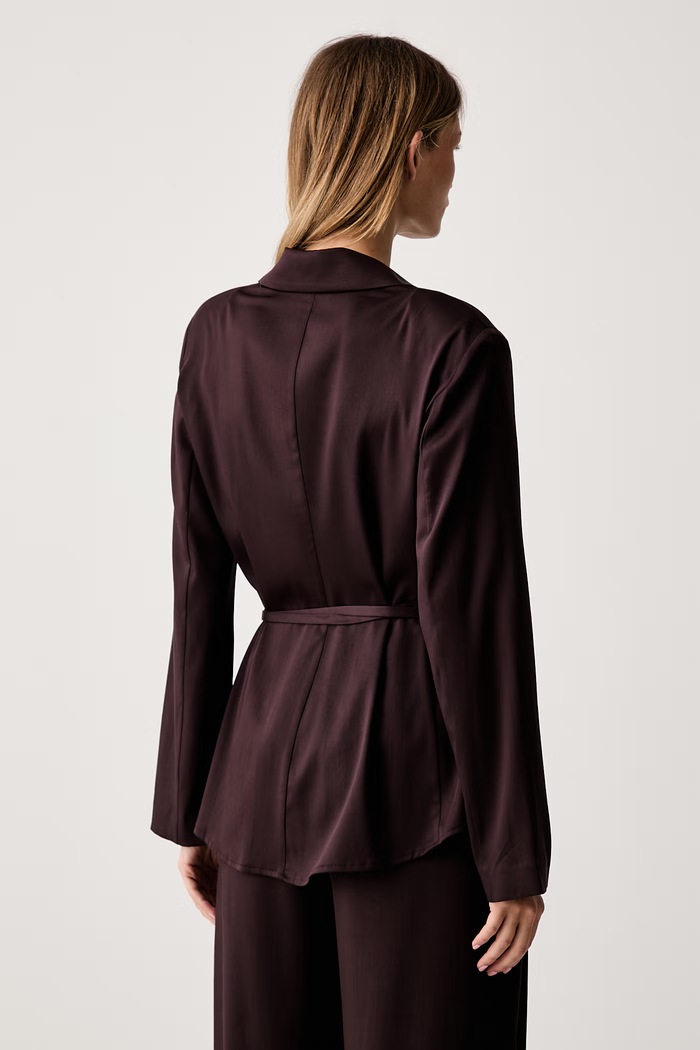 Odzież Le Privé blezer damski z lyocellem ROMY BLAZER LP00688 brązowy