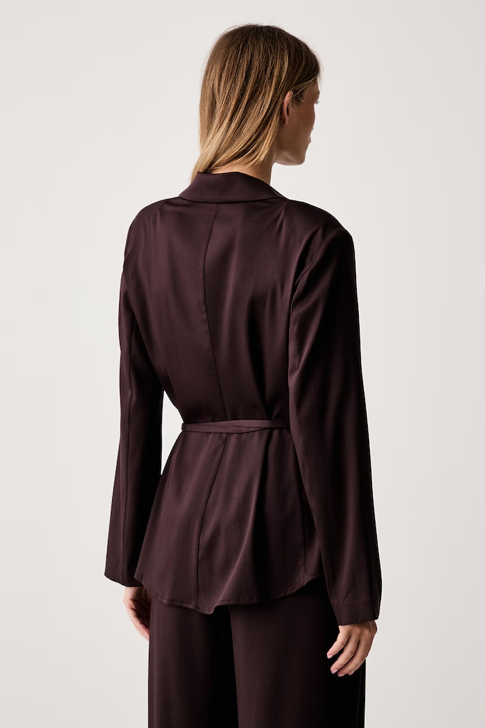Odzież Le Privé blezer damski z lyocellem ROMY BLAZER LP00688 brązowy