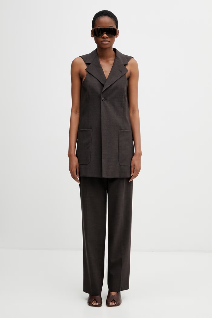 MM6 Maison Margiela елек с едноредно закопчаване с вълна дамски S62FB0087.M35733