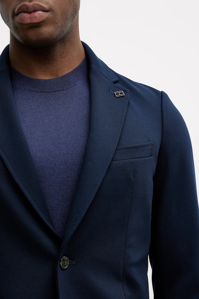 Tommy Hilfiger μονόπετο σακάκι ανδρικό με βισκόζη MW0MW41795 σκούρο μπλε