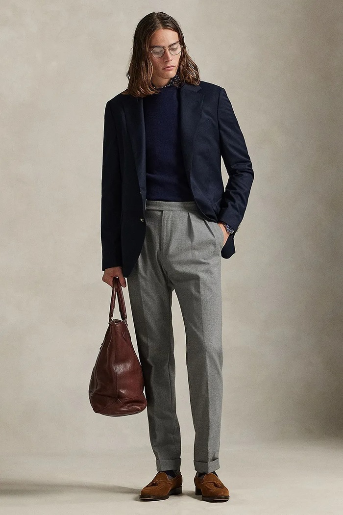 Одяг Піджак з додаванням вовни Polo Ralph Lauren 715928570 темно-синій