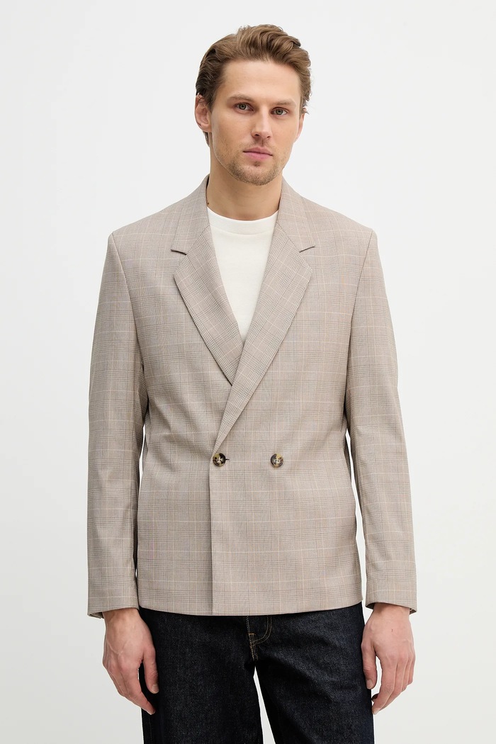 Σακάκι Sisley εμπριμέ μπεζ 22K3SW02M