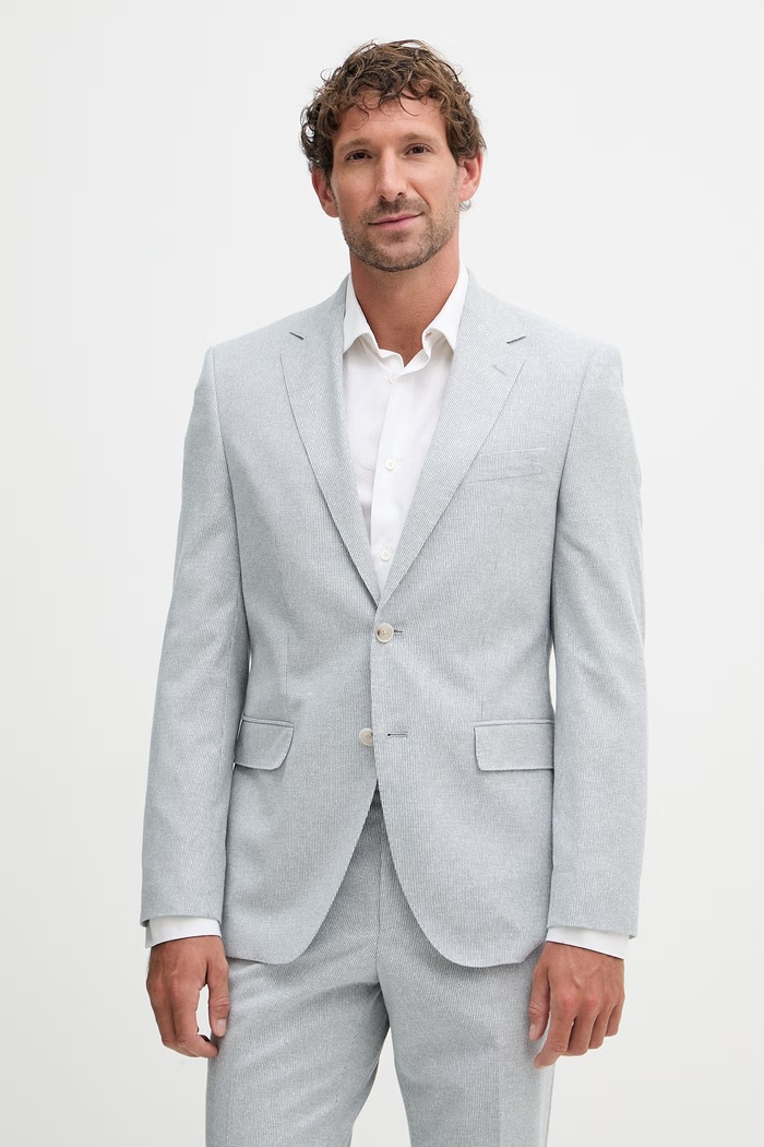 BOSS costum casual pentru bărbați, cu amestec de in Jeckson 50561822 albastru SS26