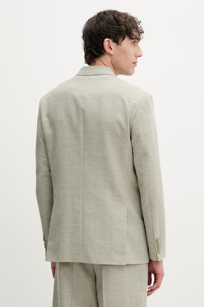 Oblečenie HUGO sako pánske s ľanom Karlo253F1X 50559843 zelená