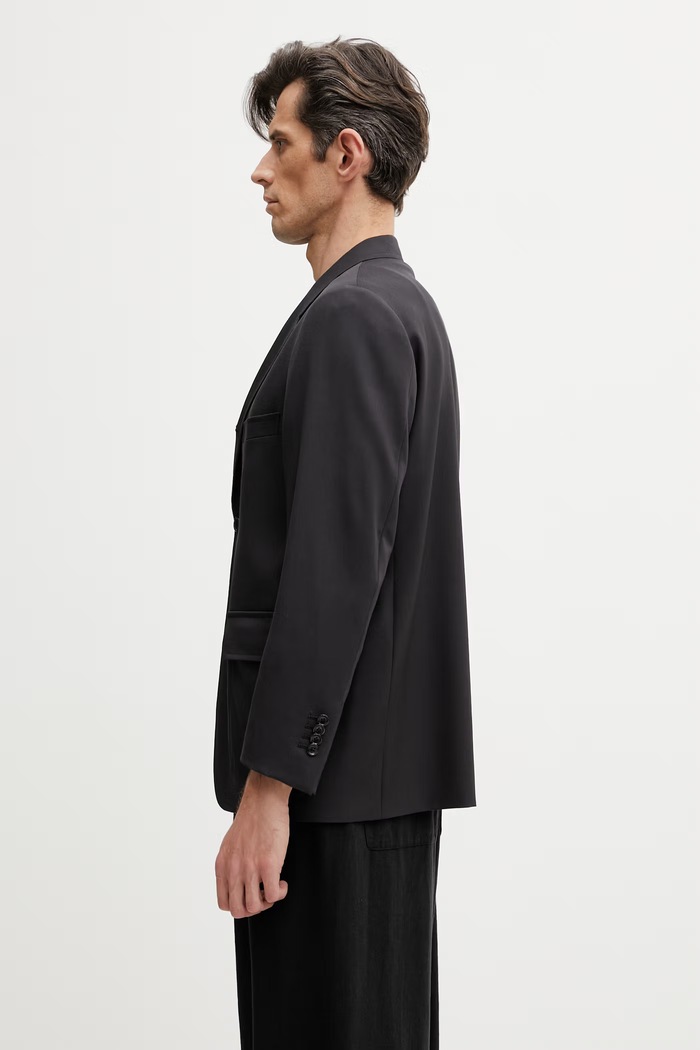 BEAMS Men's wool Single-breasted jacket 1116.0089.927 black SS26