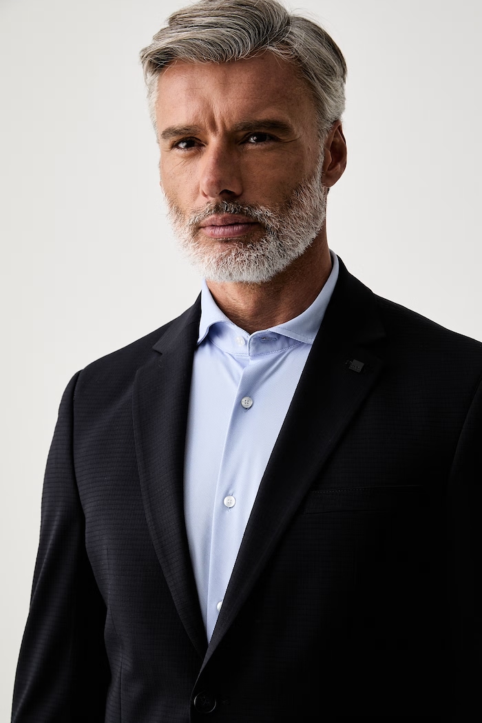 Karl Lagerfeld jednoredni sako za muškarce s viskozom mornarsko plava 561034.155280