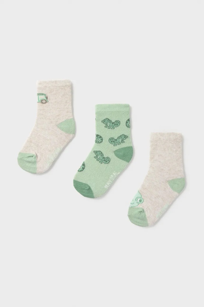 Mayoral skarpetki dziecięce 3-pack zielony 10137.3F.Baby.PPY2