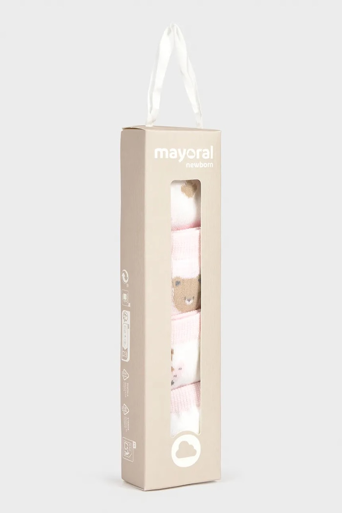 CHLAPEC Dětské ponožky Mayoral Newborn 4-pack 9049.1E.Newborn.PPY2 růžová