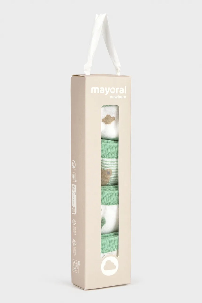 CHLAPEC Dětské ponožky Mayoral Newborn 4-pack 9049.1E.Newborn.PPY2 zelená