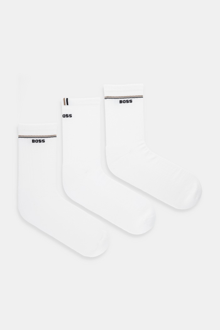 Nogavice BOSS 3P QS Iconic CC SP W 3-pack Drobni vzorec bela 50537322
