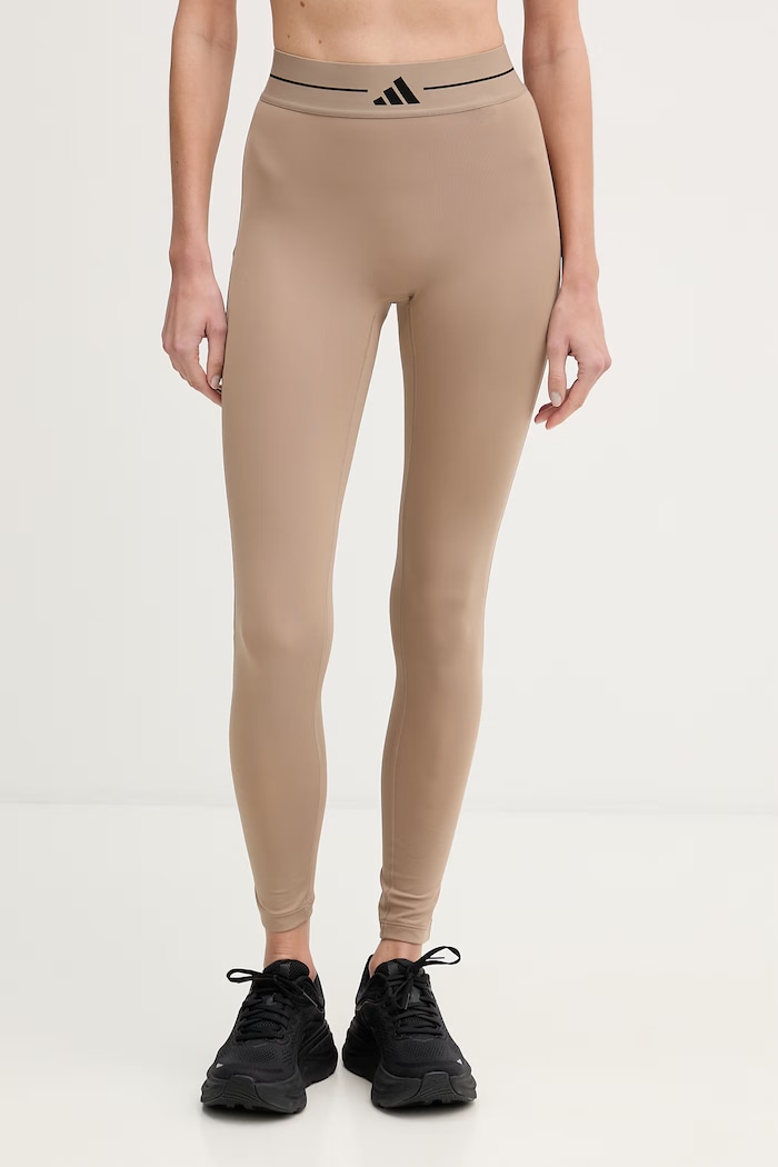 adidas Performance leggins de antrenament Hyperglam panza bej KS0406