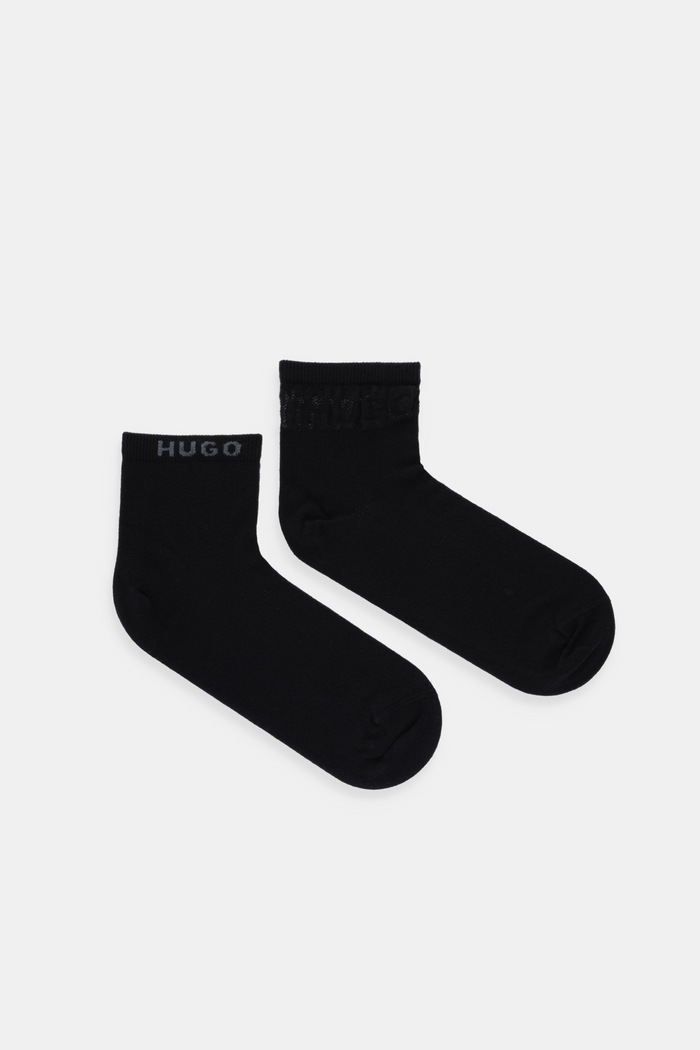 Шкарпетки HUGO 2P SH MESH LOGO CC W 2-pack 2P SH MESH LOGO CC W довгі шкарпетки чорний 50553451