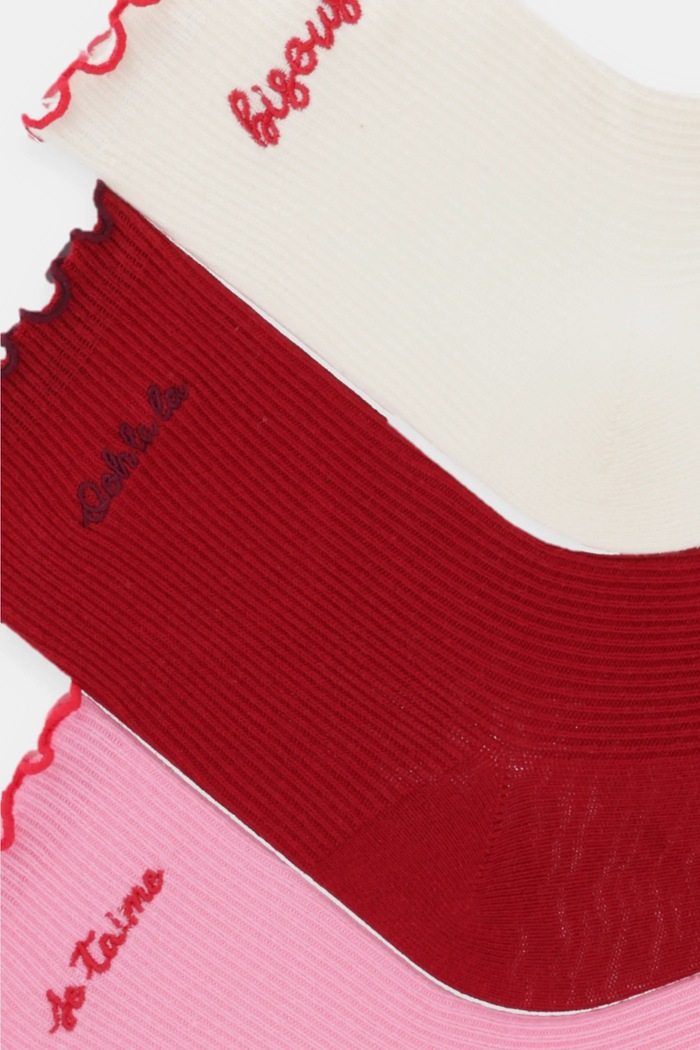 Ponožky Karl Lagerfeld KARL SLOGAN 3-pak B1W47039 ružová SS26
