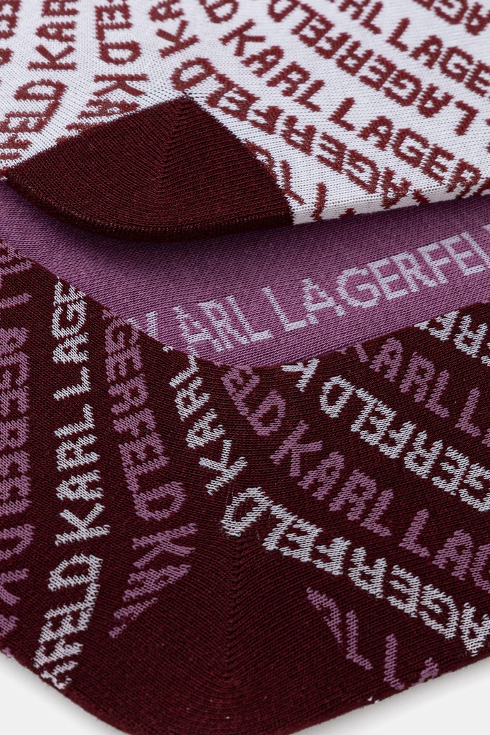Nogavice Karl Lagerfeld K/MONOGRAM 3-pack A4W47033 bordo SS26