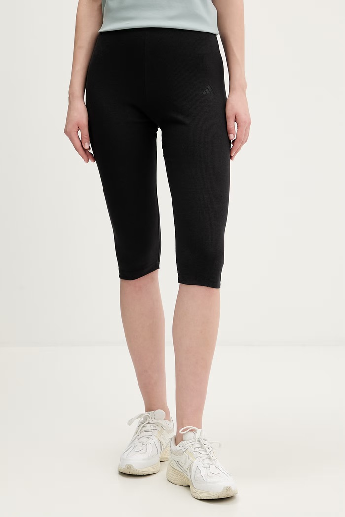 Legíny adidas Essentials Rib Capri pletenina čierna JZ0295