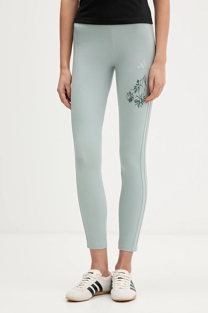 adidas legginsy aplikacja turkusowy KF0041