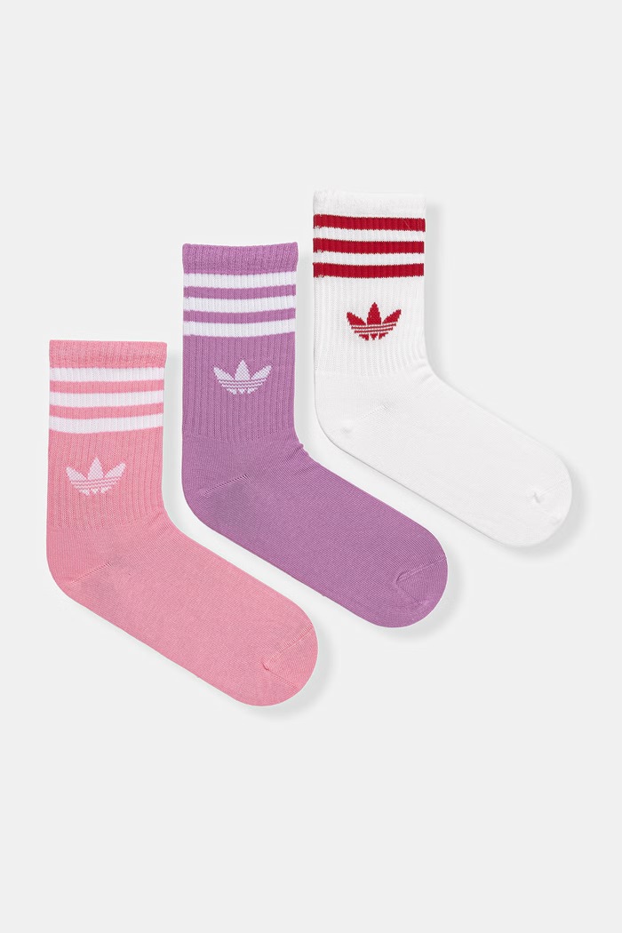 Ponožky adidas Originals 3-pack dlouhé ponožky růžová KT1691