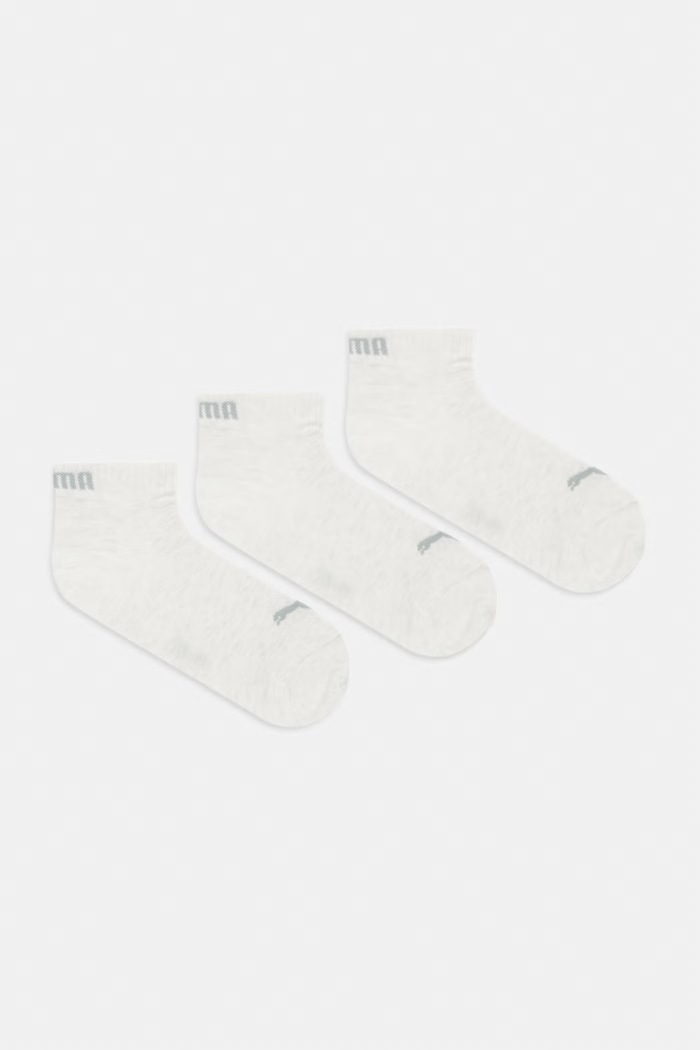 Ponožky Puma QUARTER PLAIN 3-pak melanž béžová 938589.D