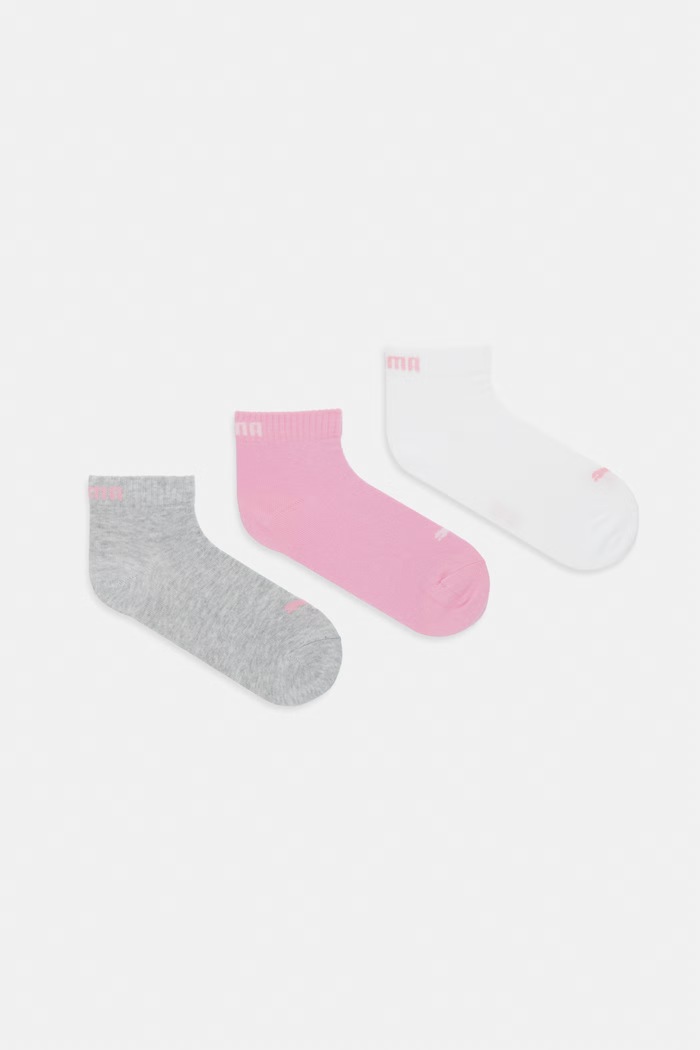 Ponožky Puma QUARTER PLAIN 3-pak melanž ružová 938589.D