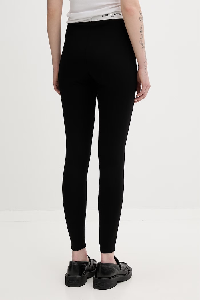 Oblečenie Tommy Jeans legíny dámske s viskózou DW0DW22768 čierna
