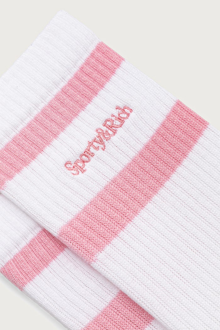 Sporty & Rich Serif skarpety z bawełną damskie AC02673300WH83 biały SS26