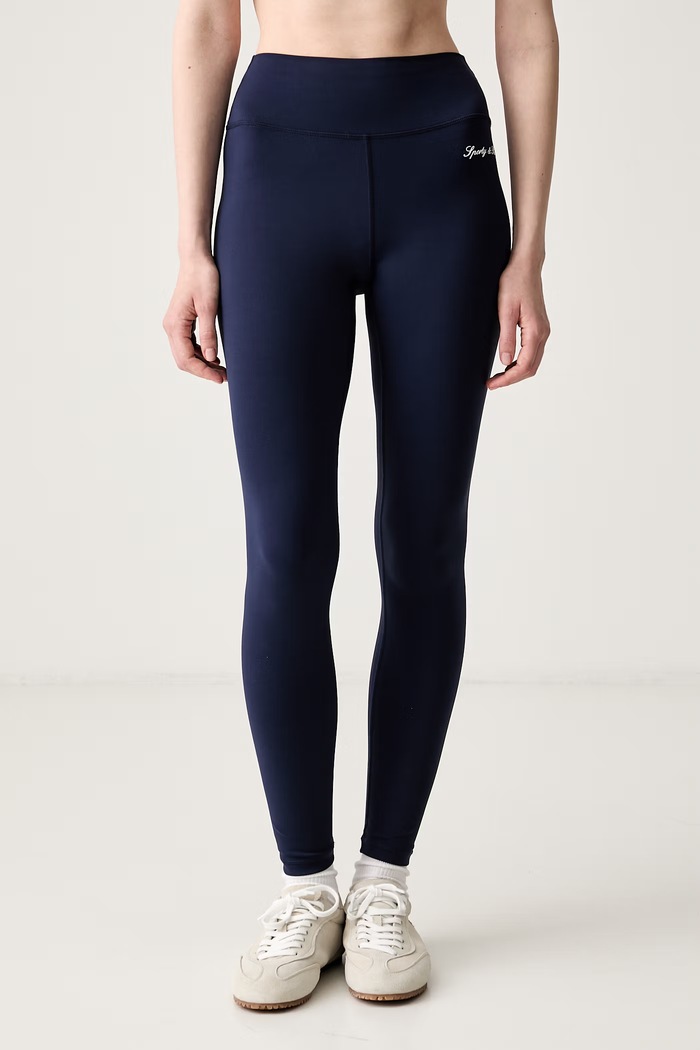 Sporty & Rich legginsy damskie Signature Logo granatowy PA00275326BL106