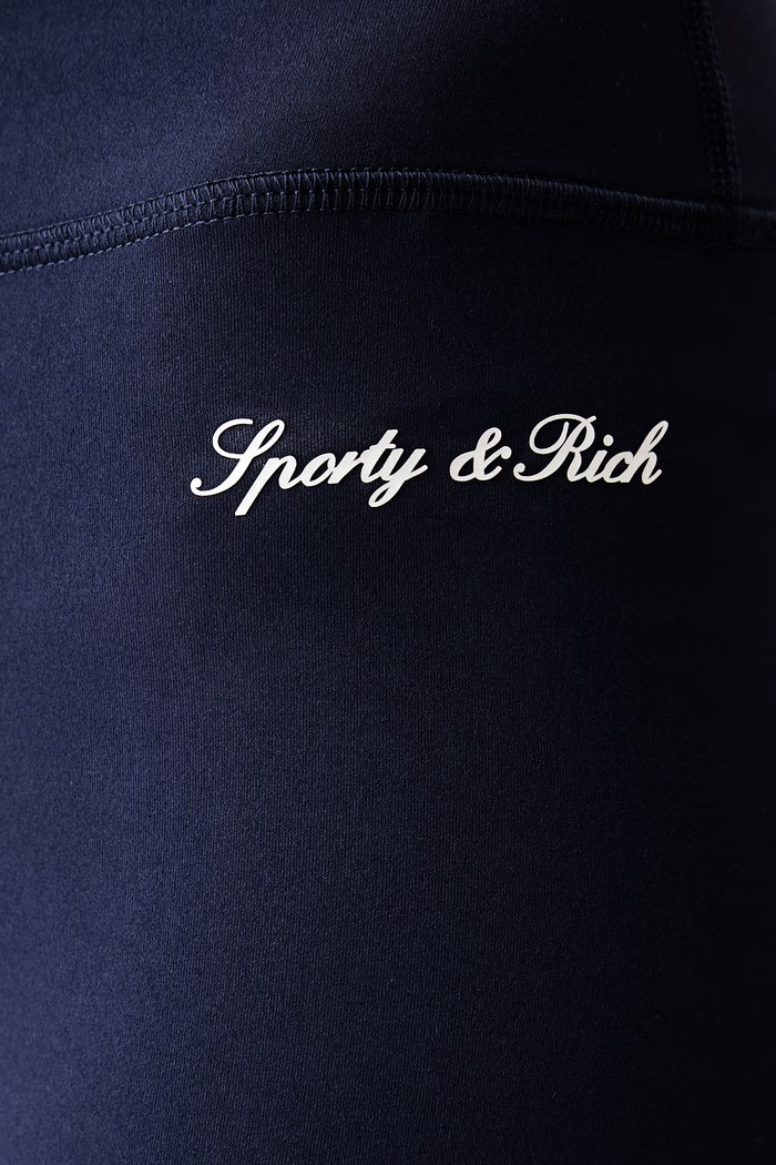 Sporty & Rich legginsy damskie Signature Logo granatowy PA00275326BL106