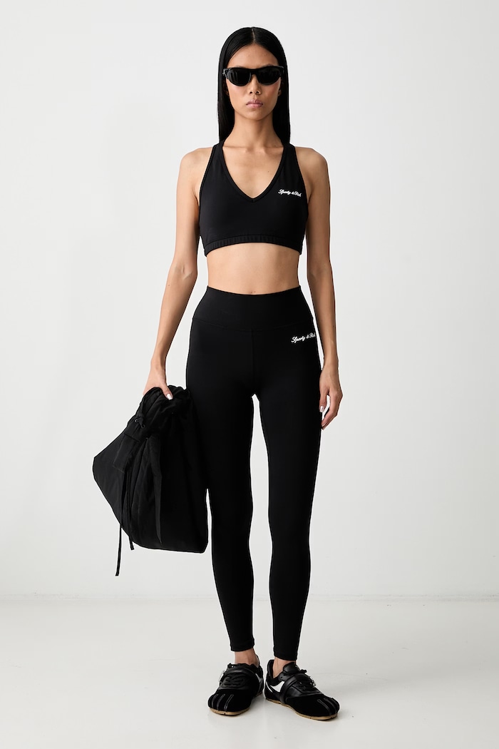 Sporty & Rich tajice za žene Signature Logo PA00271326BA01 crna SS26
