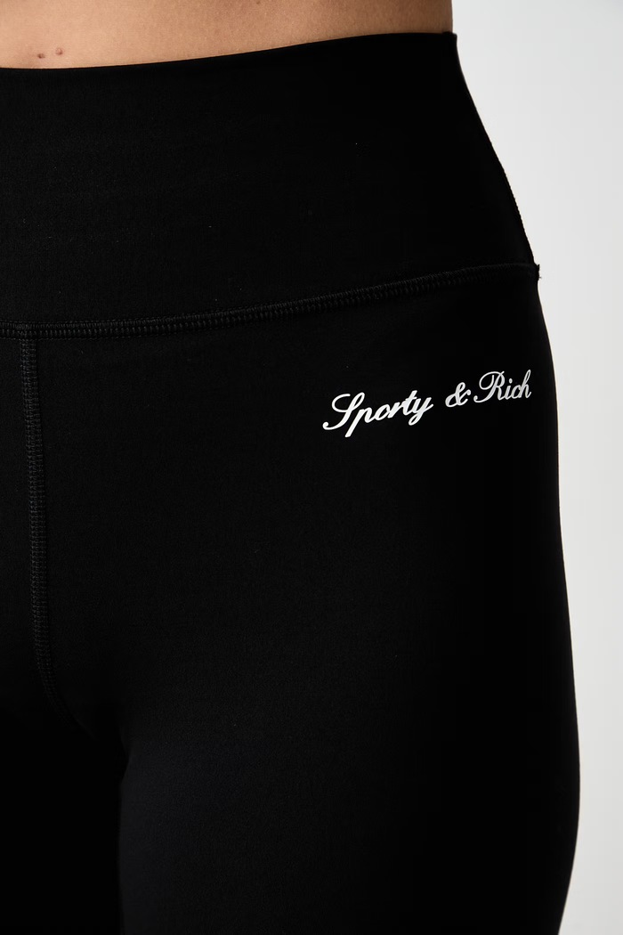Sporty & Rich tajice za žene Signature Logo PA00271326BA01 crna