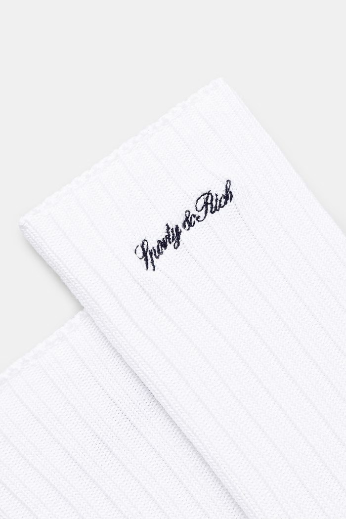 Sporty & Rich Signature Logo skarpety z bawełną damskie AC099710326WH01 biały SS26