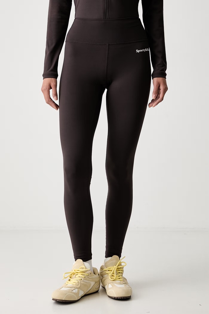 Sporty & Rich legginsy damskie Serif brązowy PA002711300BR29