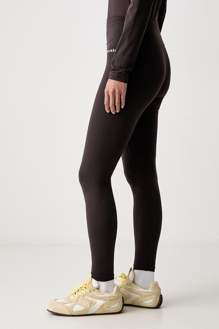 Sporty & Rich legginsy damskie Serif brązowy PA002711300BR29
