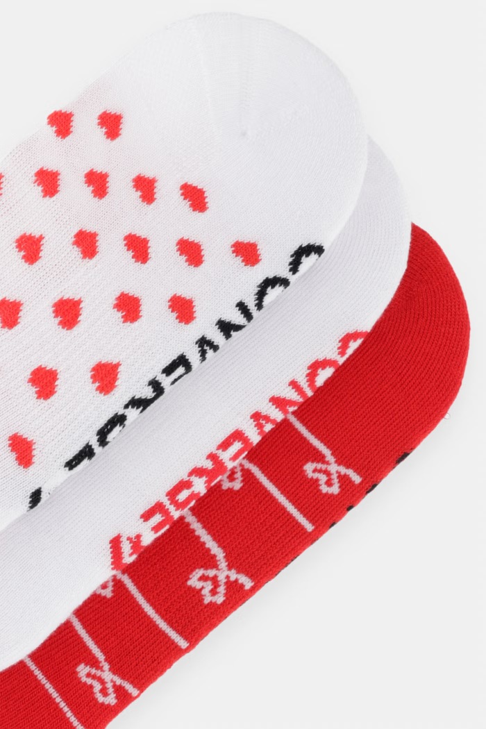 Converse șosete pentru femei x CHUCKS IN LOVE pachet de 3 WC0713 rosu SS26